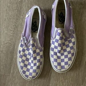 Vans Kids Purple Checkered Slip-On Shoes